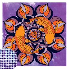 Картина стразами "Мандала. Рыбки" 20*20см арт.4024836 частичная выкладка