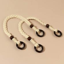 Ручка для сумки вощеный шнур/дерево 48*3см арт.9176937 бежевый