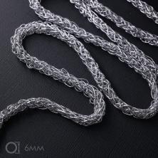 Шнур плетеный 6мм арт.К10-26 серебро