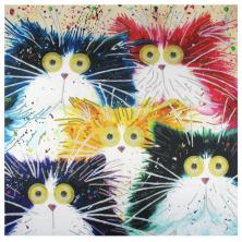 9458 "Мартовские коты" Рисунок на ткани "Конек" частичная вышивка 40*40см