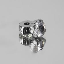 Камни пришивные акрил в металле "Круг" 10мм арт.3605023 Crystal