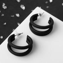Серьги-кольца d-3,5см "Боттега" арт.5121176 черный
