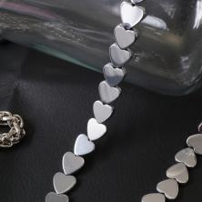 Бусины гематит "Сердечки" 10*9мм 39см арт.ФУ-11860 серебро (44шт)