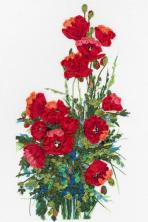 PANNA арт.ЖК-2026 "Маков цвет" Набор для вышивания мулине и лентами 19*33см