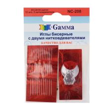 Иглы для ювелирного бисера "GAMMA" арт.NC-208 (12игл+2 нитковдевателя)