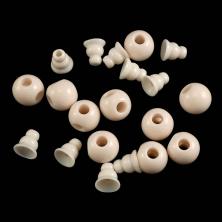 Комплект для четок акрил бусина 10мм + концевик 8мм арт.772-103 слоновая кость