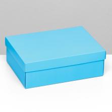 Коробка крафт 21*15*7см с крышкой арт.9702385 голубой