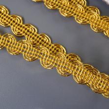 Тесьма металлизированная  9мм арт.001 золото