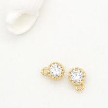 Подвеска металл/стекло "Кристалл" 6*8мм арт.ИВ-31 золото