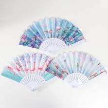 Веер пластик 23см "Фламинго" арт.9901265 микс