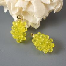 Подвеска акрил "Гроздь винограда" 10*17мм арт.ИВ-638 лимонн/золото