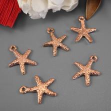 Подвеска "Морская звезда" 14*16мм арт.ИВ-203 розовый/золото