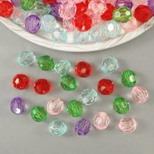 Бусины акрил граненые 12мм арт.3242 ассорти (500гр)