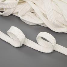 Шнур 15мм плоский белый (турецкое плетение)