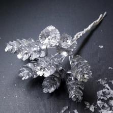 Веточка "Шишки" 11см арт.SF-7339 серебро (10шт)