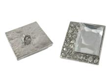 Пуговица со стразами 20мм арт.CHB-0060 серебро