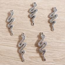 Коннектор "Змея" 14*44мм отв-е 2мм арт.ИВ-224 серебро