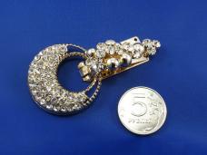 Застежка шубная со стразами арт.M-5154 золото