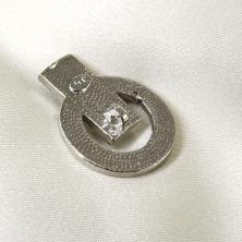 Пуговица со стразами 32мм арт.CHB-0012 серебро