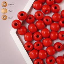 Бусины дерево 10мм арт.25-245 красный (50гр)