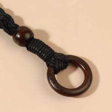 Ручка для сумки вощеный шнур/дерево 48*3см арт.9176938 черный