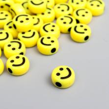 Бусины акрил 10*6мм "Смайлик" отв-е 1,5мм арт.6075033 желтый (20гр)