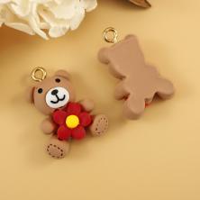 Подвеска акрил "Мишка" 20*27мм арт.7985130/1 бежевый