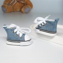Кеды для кукол 50*30мм арт.ИВ-590 голубой джинс