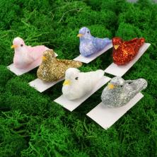 Птичка с блестками 4*2,5см арт.SF-7838 ассорти