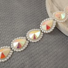 Тесьма пластик 21мм арт.AA-067 молочный перламутр (1м)