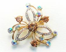 Брошь "Дикая орхидея" со стразами 42мм арт.X01-0833