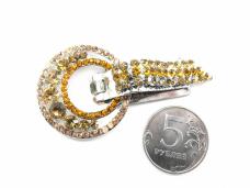 Застежка шубная со стразами арт.ФУ-2327