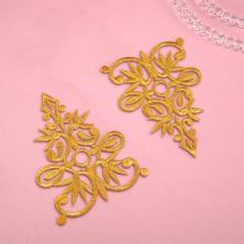 Термоаппликация "Орнамент №10" 90*70мм арт.ФУ-11714 золото