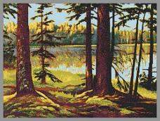ДК-521 "Озеро в лесу" Схема для вышивания "Домашняя коллекция" А3 179*240кл