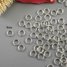 Кольцо соединительное двойное 4,0*0,7мм арт.ФУ-11661 никель (100шт)