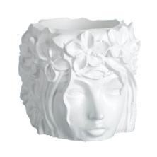 Кашпо "Лицо девушки" гипс 11см арт.7086865 белый