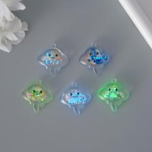 Подвеска акрил "Морской скат" 30*28*8мм арт.10321659 ассорти (светится в темноте)