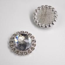 Серединка ювелирная металл 20мм арт.1900-014700 серебро/Crystal