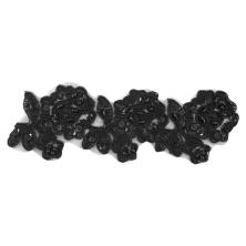 Аппликация кружевная 230*80мм с бусинами арт.YM-008/1 черный