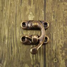 Замок для шкатулок 27*33мм без шурупов арт.SF-7974 бронза