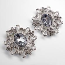 Серединка ювелирная металл 34*30мм арт.1900-014500 серебро/Crystal