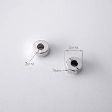 Бусины металл  5*3мм арт.302-787 серебро-4 (30шт)