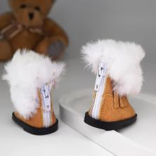 Сапожки с мехом для кукол 50*32*50мм арт.ИВ-592 рыжий (иск.кожа)