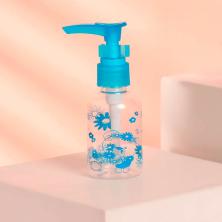 Флакон ПЭТ с дозатором 75мл d-1,5см h-7см арт.6939762 прозрачный/голубой