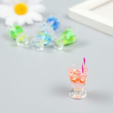 Подвеска акрил "Бокал с фруктами" 15*15*35мм арт.9233538 ассорти