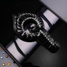 Застежка шубная со стразами арт.256