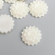 Кабошон "Астра" 13*13мм арт.2985562 белый (20шт)