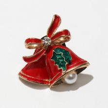 Значок "Колокольчики" 25*24мм арт.9618614 красный/золото