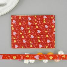 Лента атласная 10мм*3м арт.ALP-103 H34/026 сердечки/красный