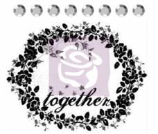 Набор штамп силиконовый+стразы "TOGETHER" 6,4*7,6см арт.PM-531195